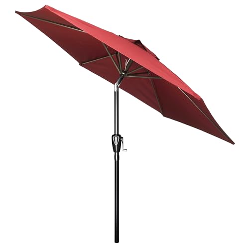 Simple Deluxe 9' Patio Umbrella Outdoor Table Market Yard Umbrella with Push Button Tilt/Crank