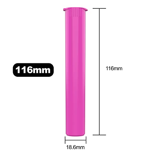 Image of 116mm CR Plastic Packaging Pop Top Tubes - Child Resistant Travel Holder Vial Containers - 500 Qty (Pink)
