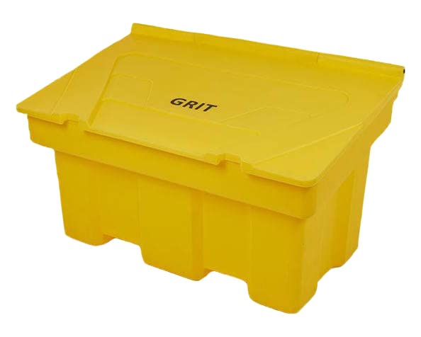 BritishBins Standard Yellow 200 ltr Rock Salt Storage Bin Grit Dispenser Plastic Box Container