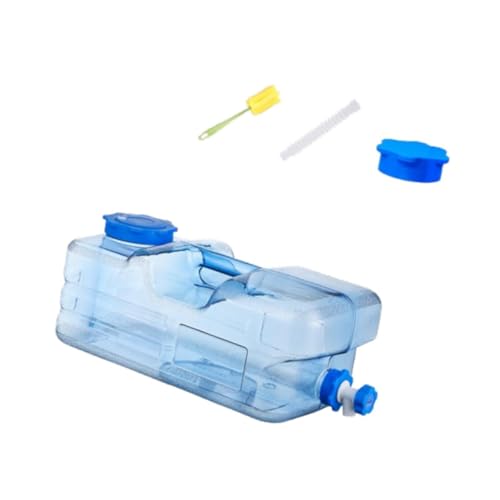 wisoolkic Contenedor de Agua para Acampar, Barril de Agua portátil de 15 l, Cubo para Beber al Aire Libre, Juego de Piezas, Incluye Cepillo de Limpieza, Jarra