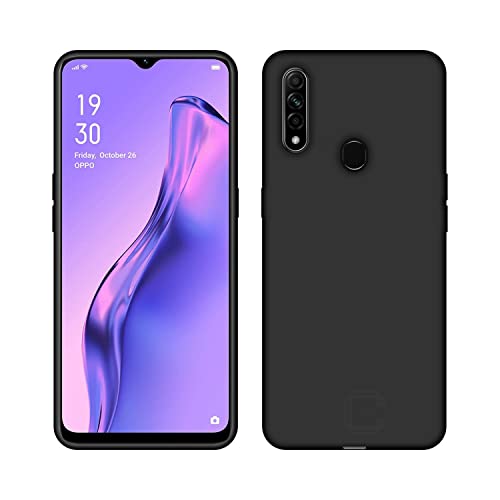 Image of Case Creation for OppoA31 2021 Back case, Oppo A31 Slim Flexible Smart Look case with 360 Camera All Angle Protection (Pure Black)
