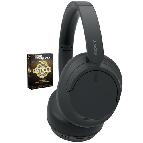 Sony WH-CH720N/B Wireless Noise Cancelling Headphone Black Bundle with Premium Deco Essentials CPS Exclusive 3 Year Protection Pack