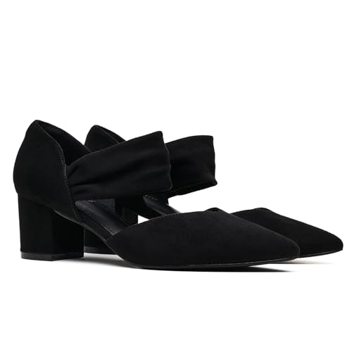 Women's Pumps Closed Toe Low Chunky Heels Dress Shoes for Women Comfortable Dressy Party Wedding Bridal Shoes4