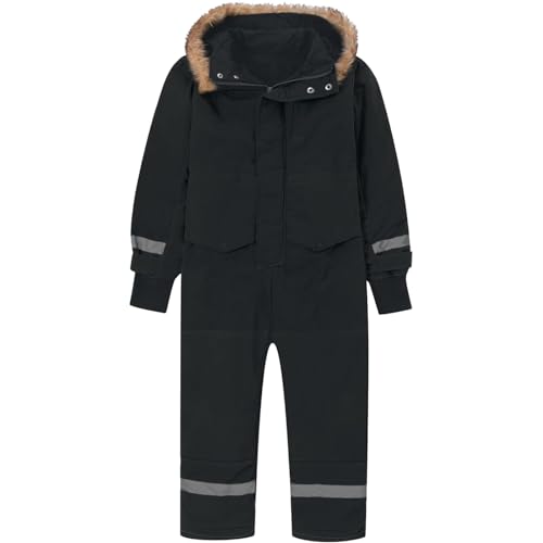 Girls Boys' 1-Piece Heavyweight Snowmobile Winter Snowsuit With Removable Hood Windproof Jumpsuit Mud Suit2