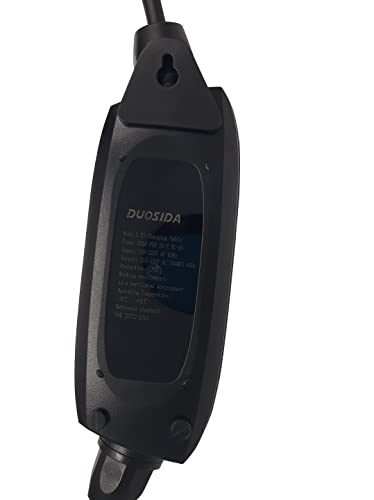 Carregador EV Duosida Nível 1+2 (120-240 V, 16A, 7,6 m) Estação de carregamento universal para veícu