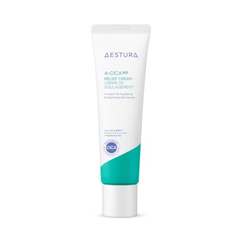 AESTURA A-CICA 365 CRÈME APAISANTE Hydratation 48 Heures, Crème Hydratante Visage pour Peaux à Problèmes et Tous Types de Peaux, Crème de Soin et Soulagement, Réconfortante, Sans Parfum, 60ml