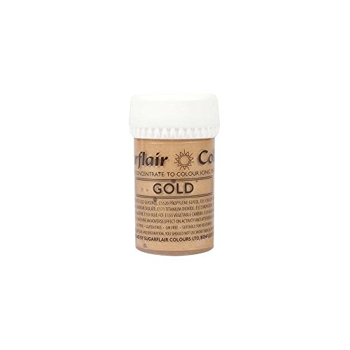 Sugarflair Satin Paste Concentrated Edible Food Colouring Gel Paste - Gold
