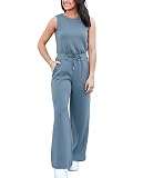 GIVNUAN Air Essentials Jumpsuits Womens 2023 New Romper for Women Casual Loose Back Zip Wide Leg Pan