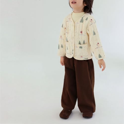 Toddler Boys Girls Floral Quilted Jacket Kids Lightweight Winter Coat Button Padded Warm Outerwear Puffer Jackets3