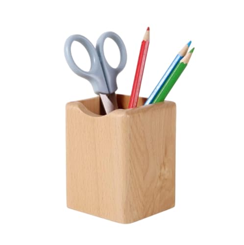 Amazon | ペン立て 木製 四角 多機能 ペンスタンド おしゃれ 筆立て 木