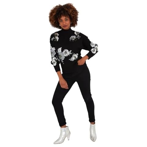 Joe Browns Women's Sequin Funnel Neck Jumper Cover