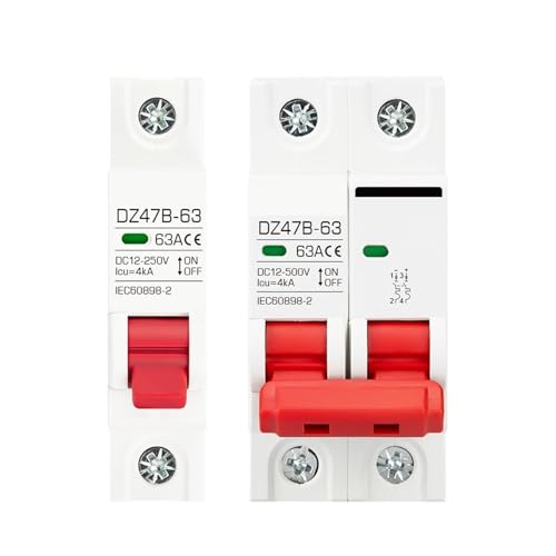 Disjoncteur DC 12V 24V 80A 2P pour protection de batterie de voiture et panneau solaire