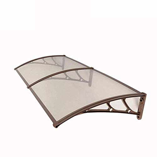 Türverdeck Markise Endurance Board Aluminiumlegierung Halterung Baldachin Fenster Glas Glas Transparent PC Sunshine Board Silent Canopy (Farbe: Braun,