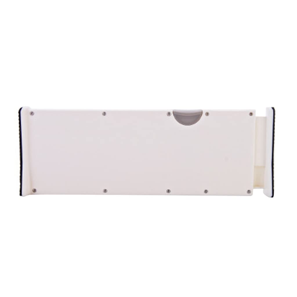 Weiße Schubladenteiler, verstellbar, federbelastet, erweiterbar, Küche, Schlafzimmer, Organizer, einziehbare Schubladentrennwand für Zuhause (L)