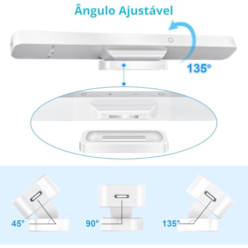 Luminária LED Barra Recarregável USB - Sem Fio Versátil para Parede Armário Cozinha e Banheiro - LED