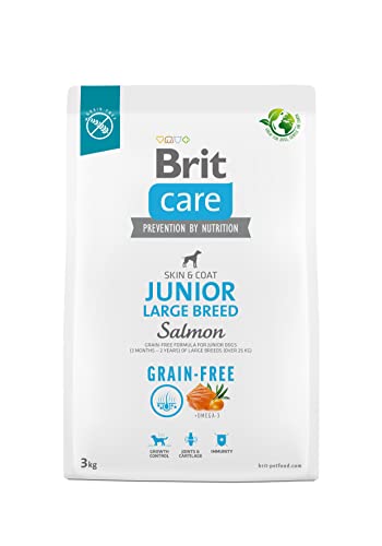 Dry food for young dog (3 months - 2 years) large breeds over 25 kg - Brit Care Dog Grain-Free Junior Large salmon 3kg