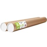 Paclord 4' x 36' Made in USA Kraft Paper Mailing Tube, 2 Tubes, 4 Caps