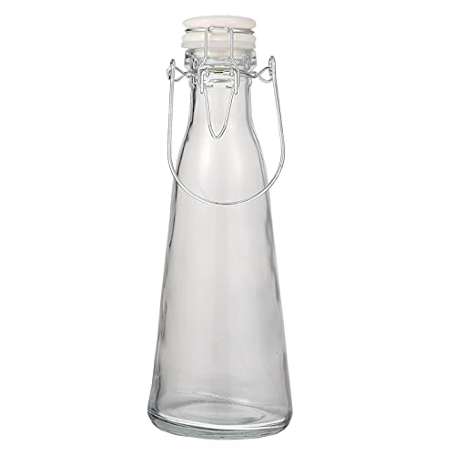 DOITOOL 2pcs Transparent Glass and Juice Bottles with Stopper Reusable Containers for Beverages Washable