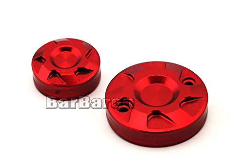 barbaren 2 Stk. Tapa para depósito de líquido de frenos y embrague líquido Depósito protectora CNC Brake and Clutch Reserva Cover para Ducati Multistrada 1200 DVT 2015  2016