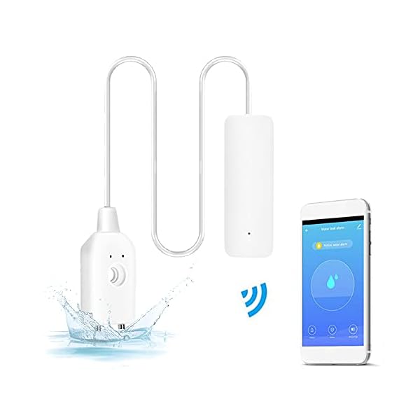 Sensor de Alarma de Agua, Detector de Fugas de Agua WiFi, Alarma de Fuga de inundación de desbordamiento