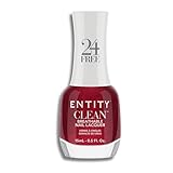 Entity Clean Nagellack, atmungsaktiv, schnell trocknend und mit Geleffekt, langanhaltend und stärkend, ungiftiger Nagellack, natürlich und vegan (Mind Over Merlot)