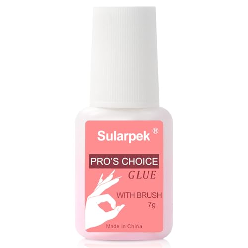 Sularpek Pegamento de uñas extrafuerte, pegamento de uñas de 7 ml, pegamento para uñas postizas, para aplicar puntas de uñas artificiales para manicura