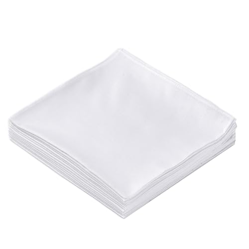 Premium Cotton Blend Handkerchiefs - Super Absorbent Wrinkle Resistant for Sweat Tears & OilGentle on SkinSimple Elegant Patterns 16 inch (Pack of 3)