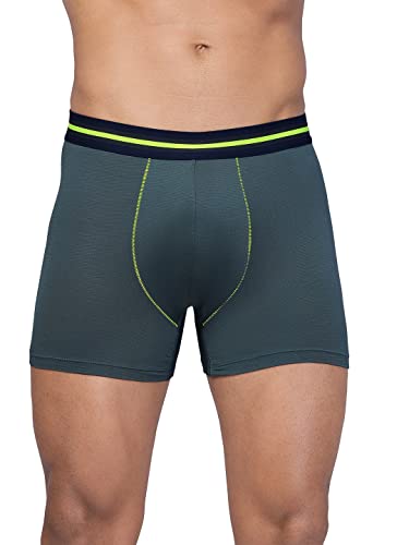 Image of TECHNOSPORT Men's Colorblock Trunks Underwear with ElastoLITE 4 Way Stretch Lightweight Breathable Moisture Wicking Soft Anti Odour Anti Microbial Comfort Fit Boxer Briefs Innerwear for Men