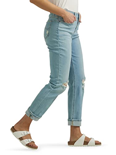 Lee Womens Mid Rise Boyfriend Jeans, One Tone Dx, 12 Us #TOP1