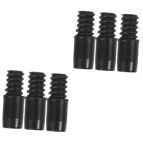 BUTIFULSIC 2sets Broom Handle Threaded End Adapter Mop Rod Threaded Tip Repair Kit for Mop Pole Replacement 3pcs*2