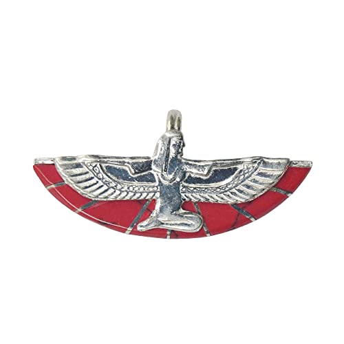 Pendentif Isis égyptien amour en argent et corail rouge pour femme, collier déesse mythologique