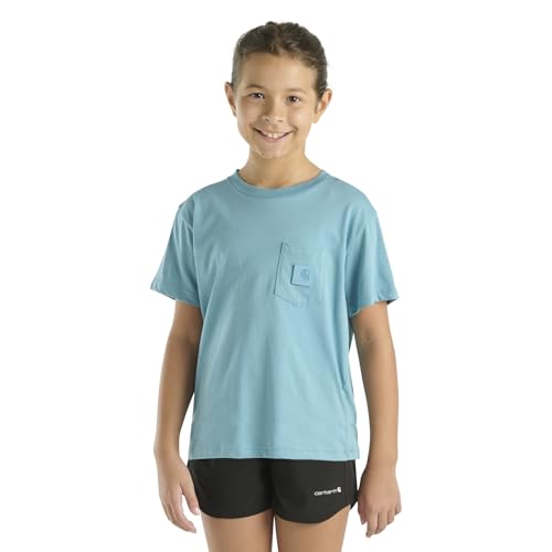 Image of Carhartt Kid's CA7109 Short-Sleeve Tonal Patch Pocket T-Shirt - Girls