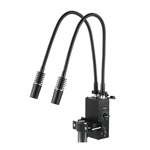 顕微鏡アクセサリーキット 6W 6500K LEDステレオ顕微鏡用ランプ調整可能スポットライトフィル照明器 顕微鏡スライド(2 in 1 A Set)