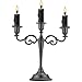 Viscacha 3 Candle Metal Candelabra Candlesticks Holder for Formal Events, Wedding, Church, Holiday Décor, Halloween Taper Candle Holder Stand Centerpiece Elegant Decoration Piece for Table, Black