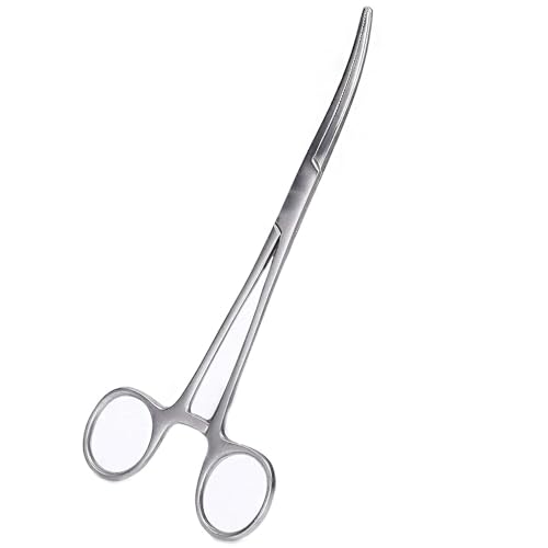 YGCHEN Pinzas de Acero Inoxidable, Pinzas de Hemostático, Pinza de Pesca, Tijeras para el Cuidado de Mascotas, Alicates de Bloqueo,18cm (Curvo)