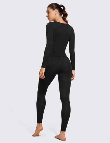 Crz Yoga Soft Thermal Underwear Sets For Women Lightweight Long Johns Base Layer Pajamas Warm Top Bottom Black Small thumb #1