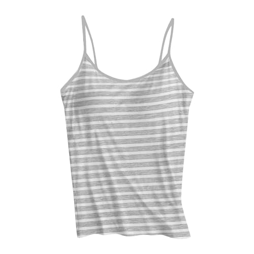 Camiseta sin mangas para mujer para correr con brasieres integrados, tirantes de verano, gimnasio, sin mangas, para adelgazar, atlética, con tirantes, para salir, a la moda, para entrenamiento,