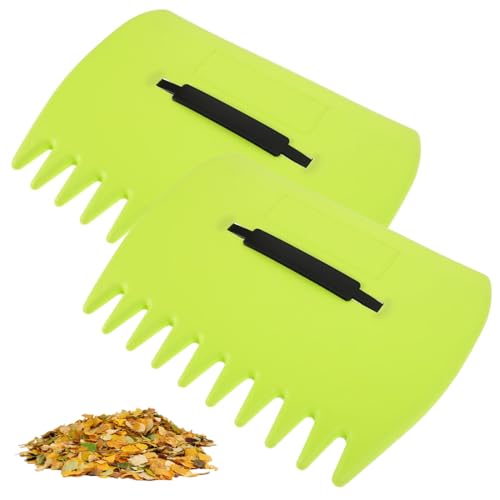 YUPZAR 1 Paio di Raccoglitore di Foglie,Rastrello in Plastica per Giardinaggio, Attrezzi da Giardinaggio,Comodo e Molto Pratico,Verde