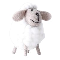 Felt Lamb Figurine – Wool Felt Sheep Doll, Felted Woool Plush Figurine | Best Handmade Stuffed Lamb Toy, Felted Sheep Charm Decoration for Home Table Ornament Collectible Figurines Giifts