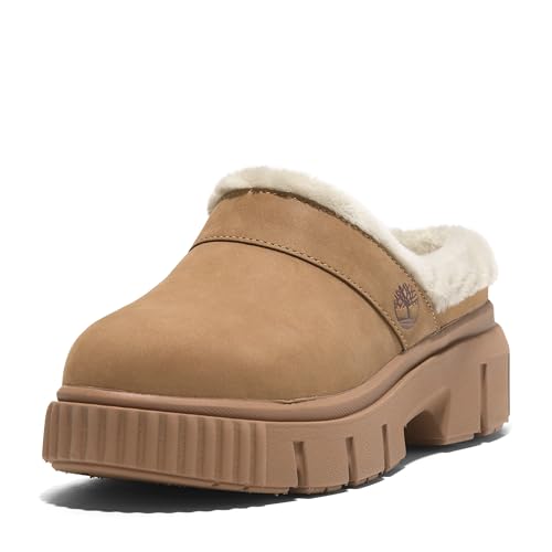 Timberland Zapatos Greyfield con forro cálido para mujer, Nubuck beige medio, 5.5 Wide