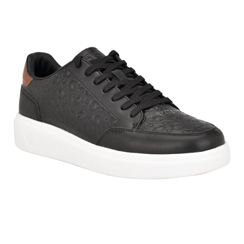 GUESS Creve, Zapatillas Hombre, Black Cognac Logo Multi 001, 41.5 EU