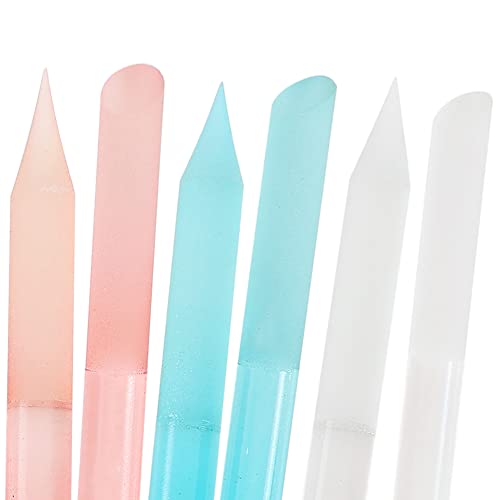 3Pcs Glass Cuticle Pusher, Dual Heads Design Glass Cuticle Tool, Gently Removes Cuticles And Cleans Under Nails, Natural Cuticle Pusher For Women, Men, Baby Even Pets, White, Pink And Baby Blue #TOP23