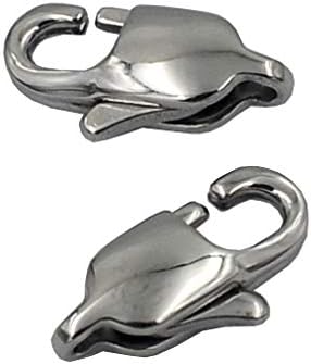 DGOL 8pcs AISI 316L Stainless Steel Jewelry Making Lobster Claw Necklace Bracelet Clasps Bright Silver Color - Image 2