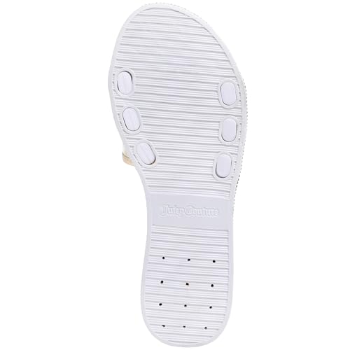Image of Juicy Couture Women's Slide Sandals - Glitter Bling Open Toe Sparkle Flats - Dressy Summer Casual Footwear