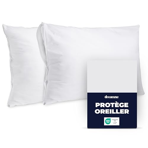 Dreamzie Protege Oreiller 60x60 cm - Lot de 2 Housses...