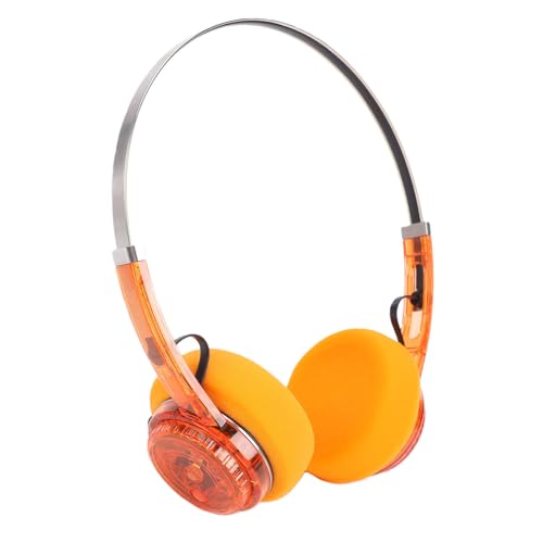Image of Jiawu Wireless Headphones, Bluetooth 6.0 Retro Style On Ear Headphones, Builti in Mic, 20+ Hour Playback, Lightweight Headset Dual Device Connectivity, Powerful Bass High Res Sound (Translucent