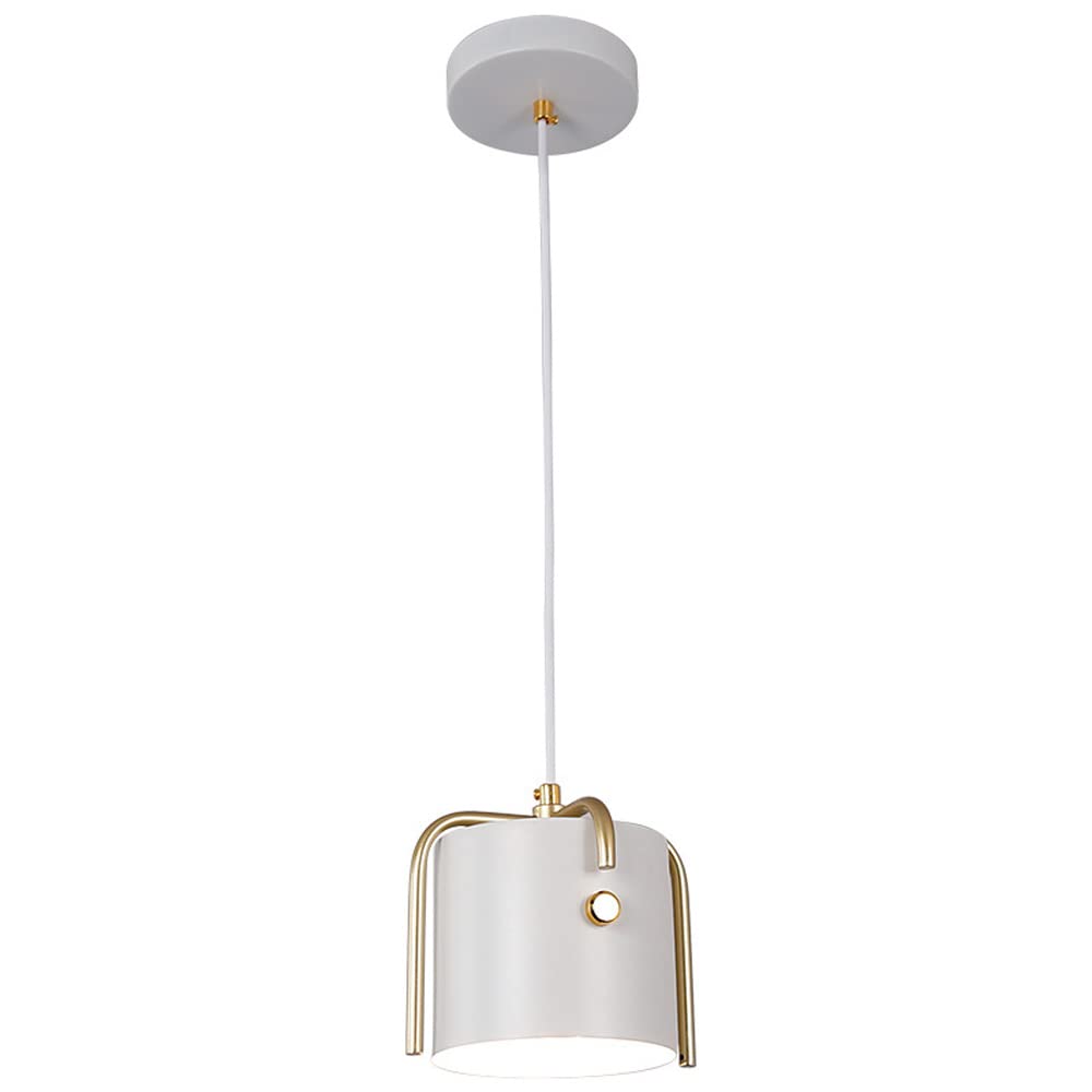 HXYSXHJUO Macaron Pendant Light Fixture - 6.6in Adjustable Height Chandelier with Metal Shade for Dining Room, Kitchen, and Hallway(C)