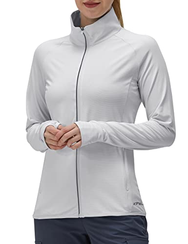 Image of Women's UPF 50+ UV Sun Protection Clothing Long Sleeve Athletic Hiking Shirts Lightweight SPF Zip Up Outdoor Jacket
