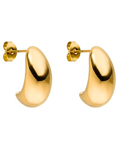 PURELEI Drop Ohrringe (Gold) - Tropfen aus Langlebigem Edelstahl - Wasserfeste Damenohrringe für Deinen Individuellen Look