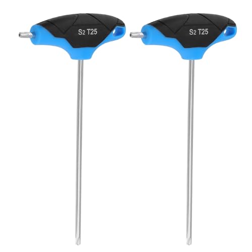 Image of Antrader T25 Torx Screwdriver,Anti Tamper Proof Torx Key,S2 Steel T-Handle Dual End Wrench-2Pcs (Blue)